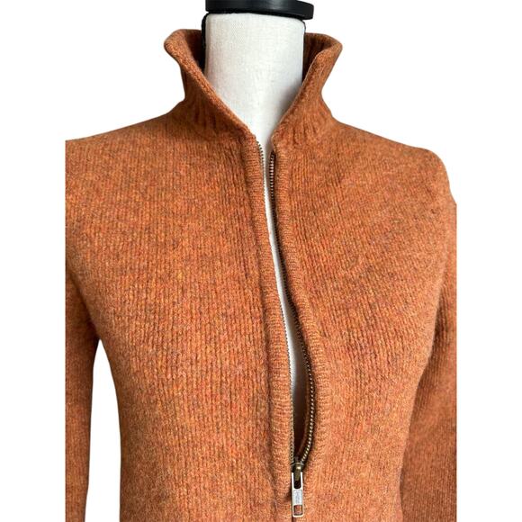 Vintage J. Crew Wool Knit Women's Medium Sweater Jacket  Zip-Up - Picture 3 of 4